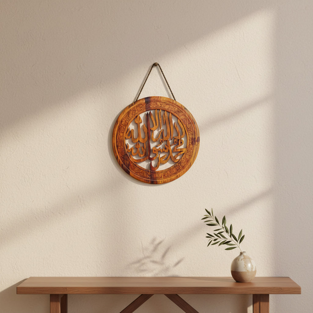 Wooden کلمہ Calligraphy