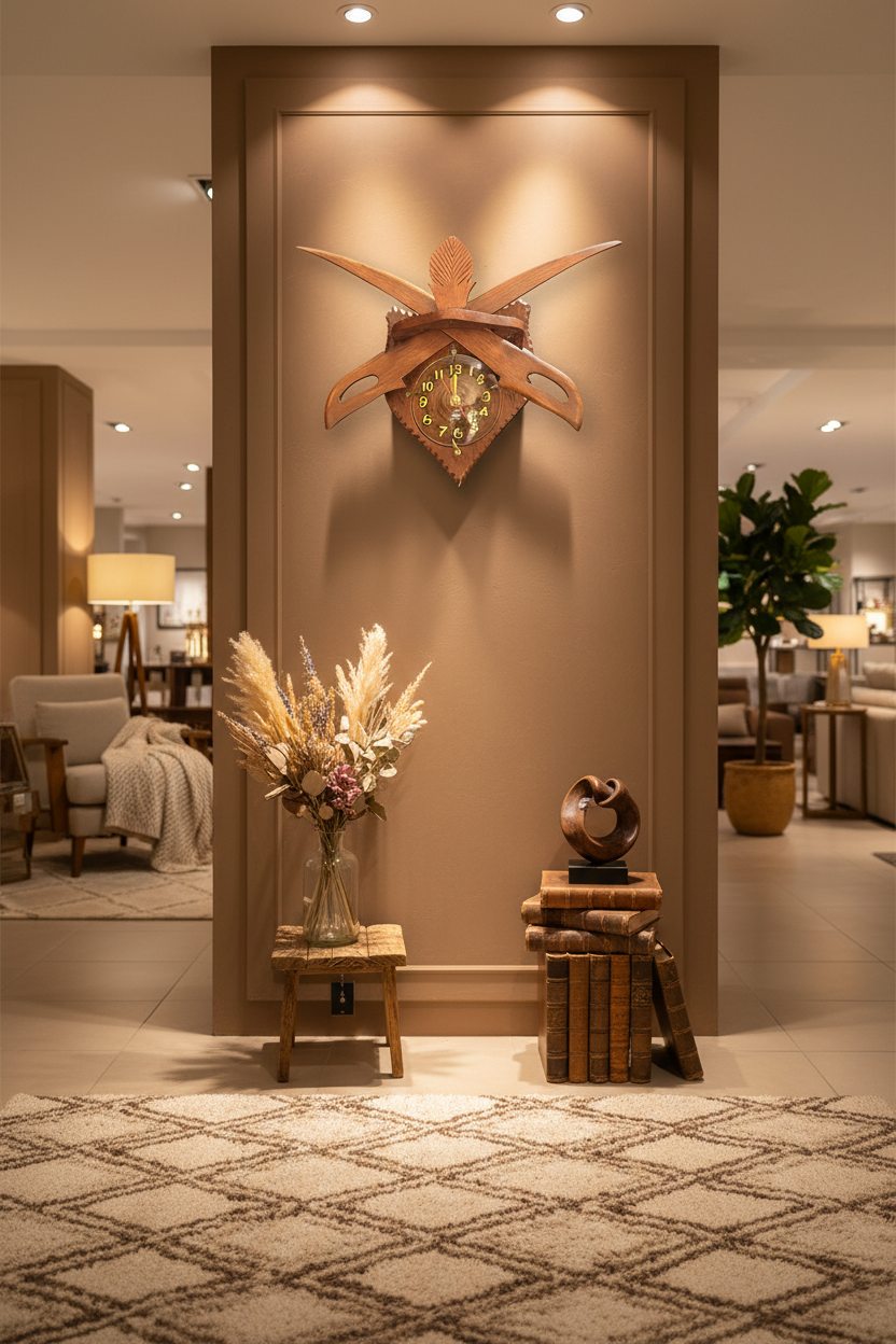 Saudi Sword Wooden Wall Clock