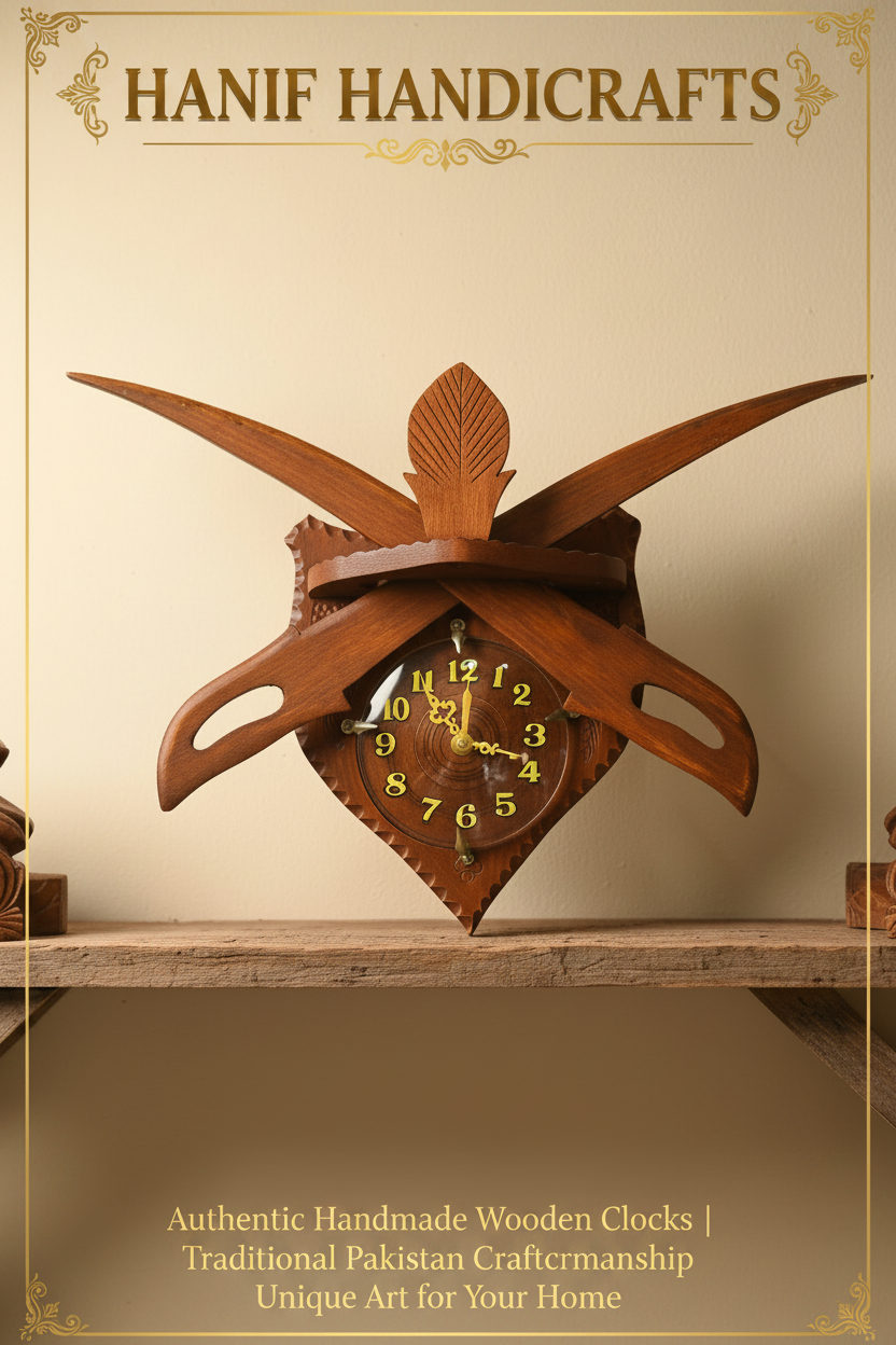 Saudi Sword Wooden Wall Clock