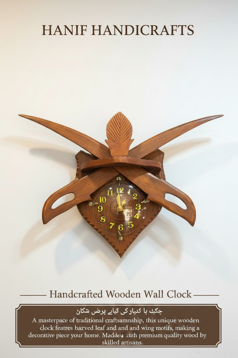 Saudi Sword Wooden Wall Clock