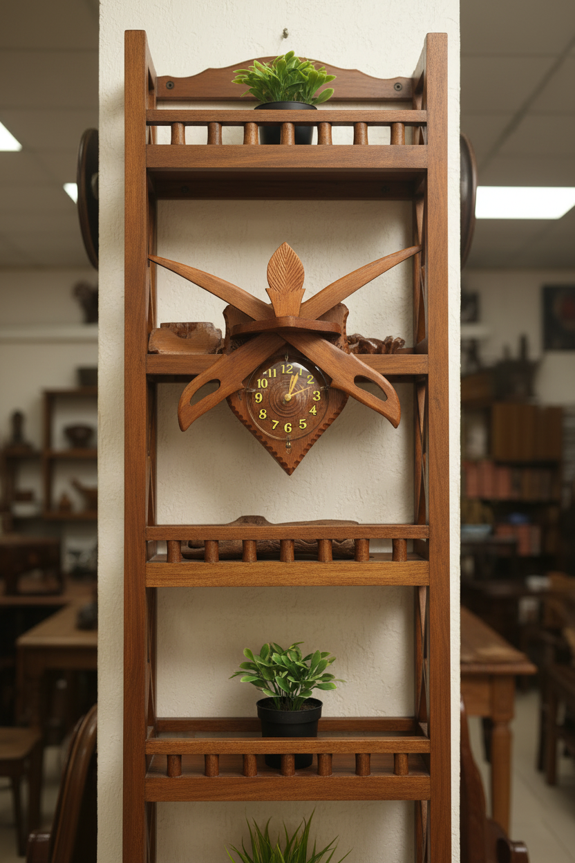 Saudi Sword Wooden Wall Clock